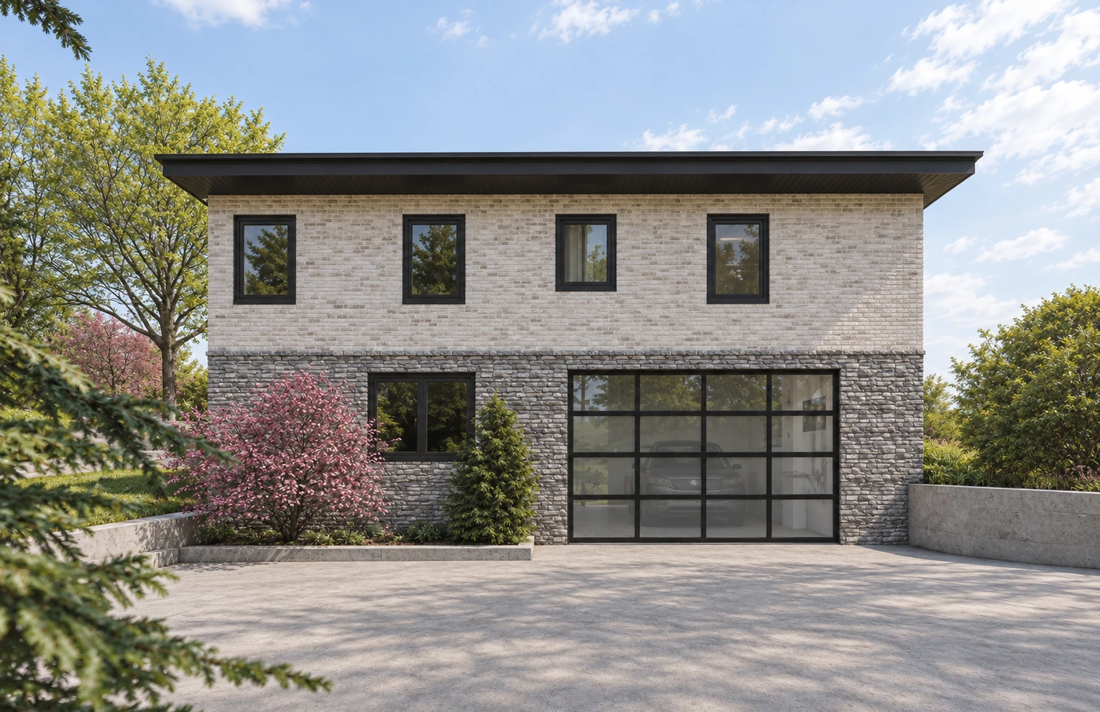 Garage elevation rendering