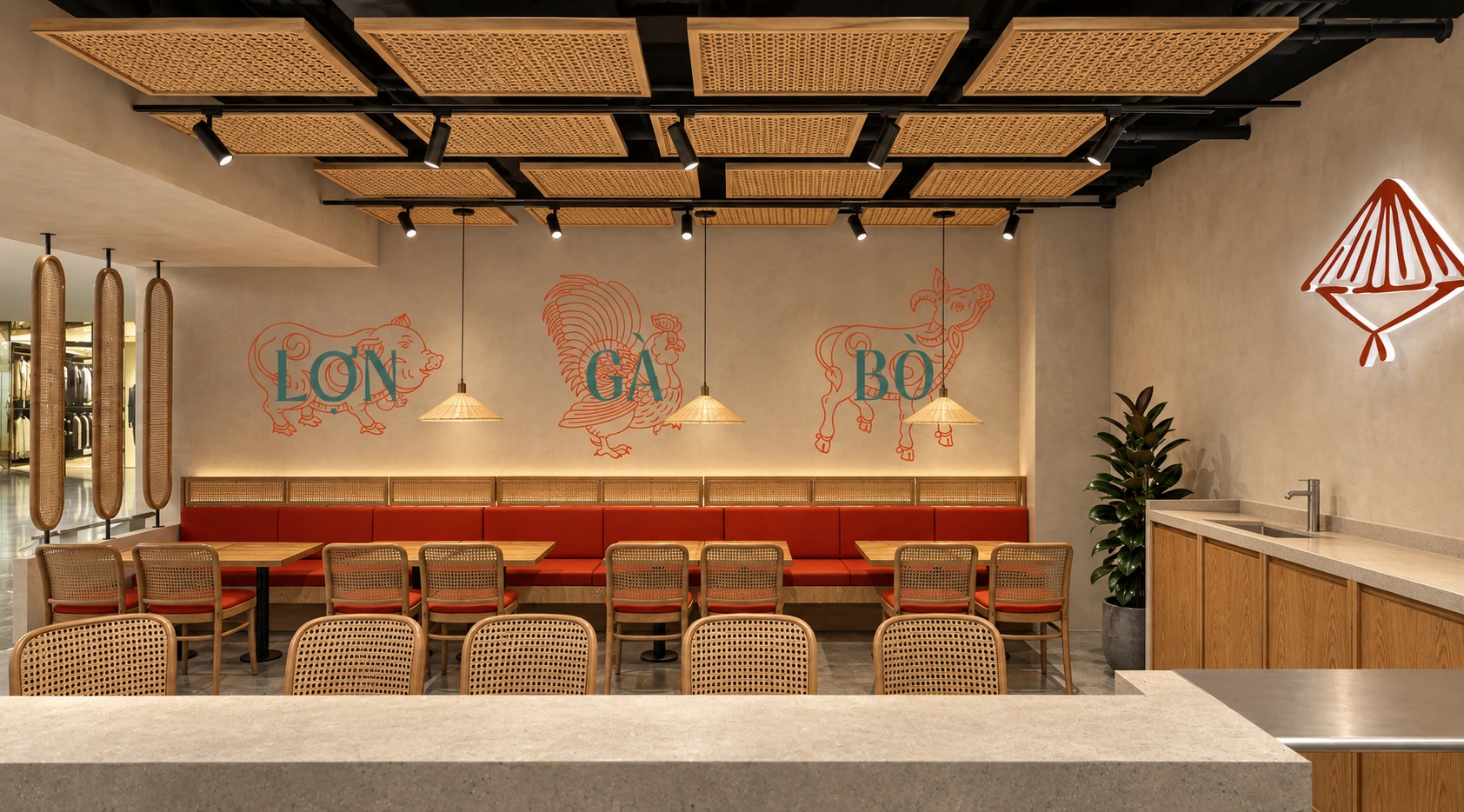 Rendering of the NonLa Express dining area