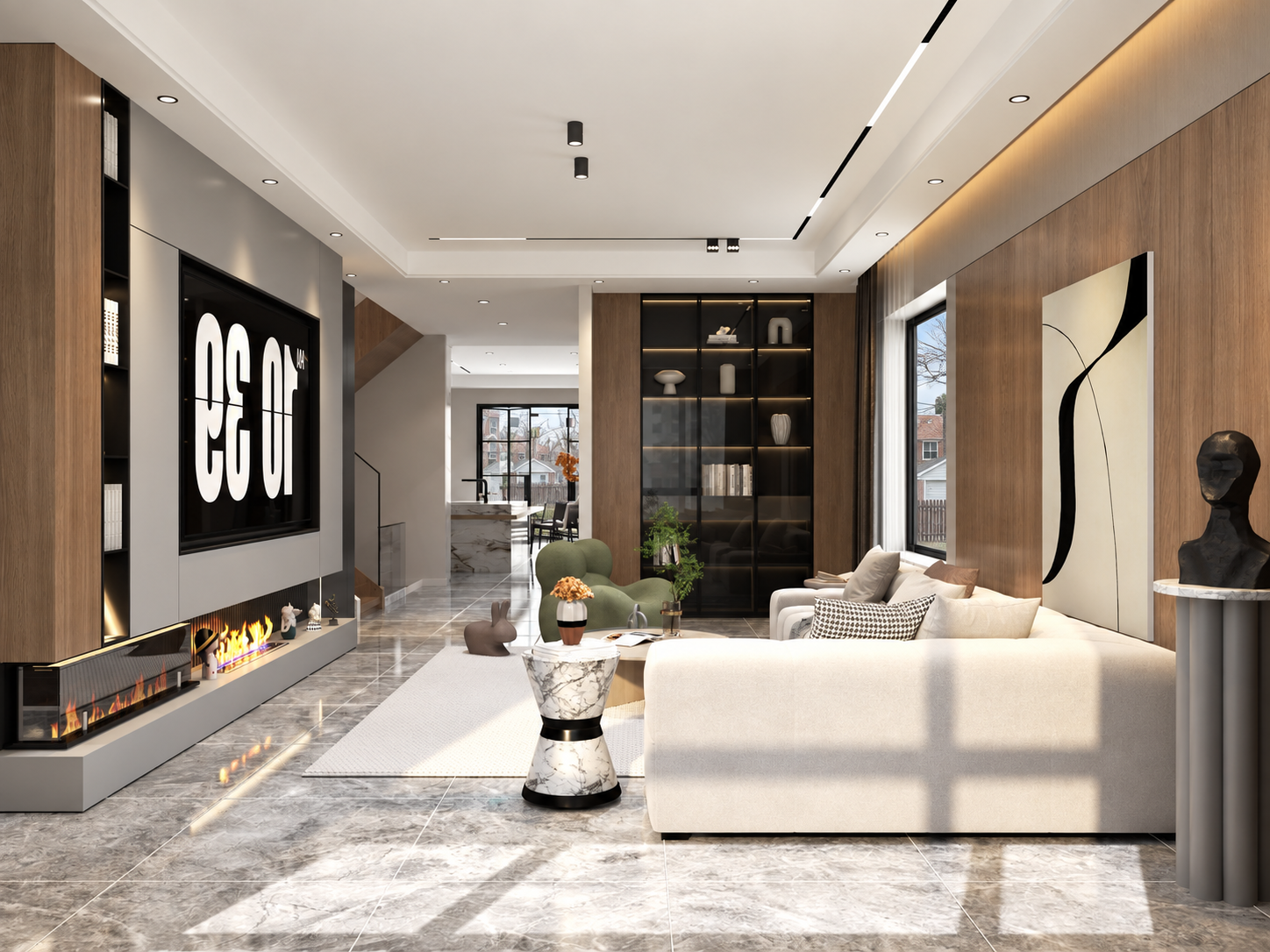 Side view of the living room