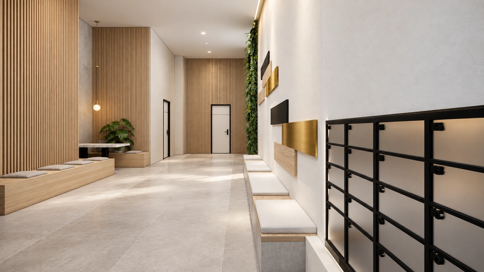 Lobby seating and entry area