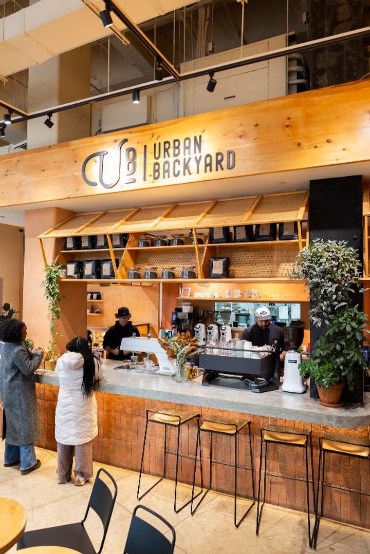 Timber service counter at Urban Backyard