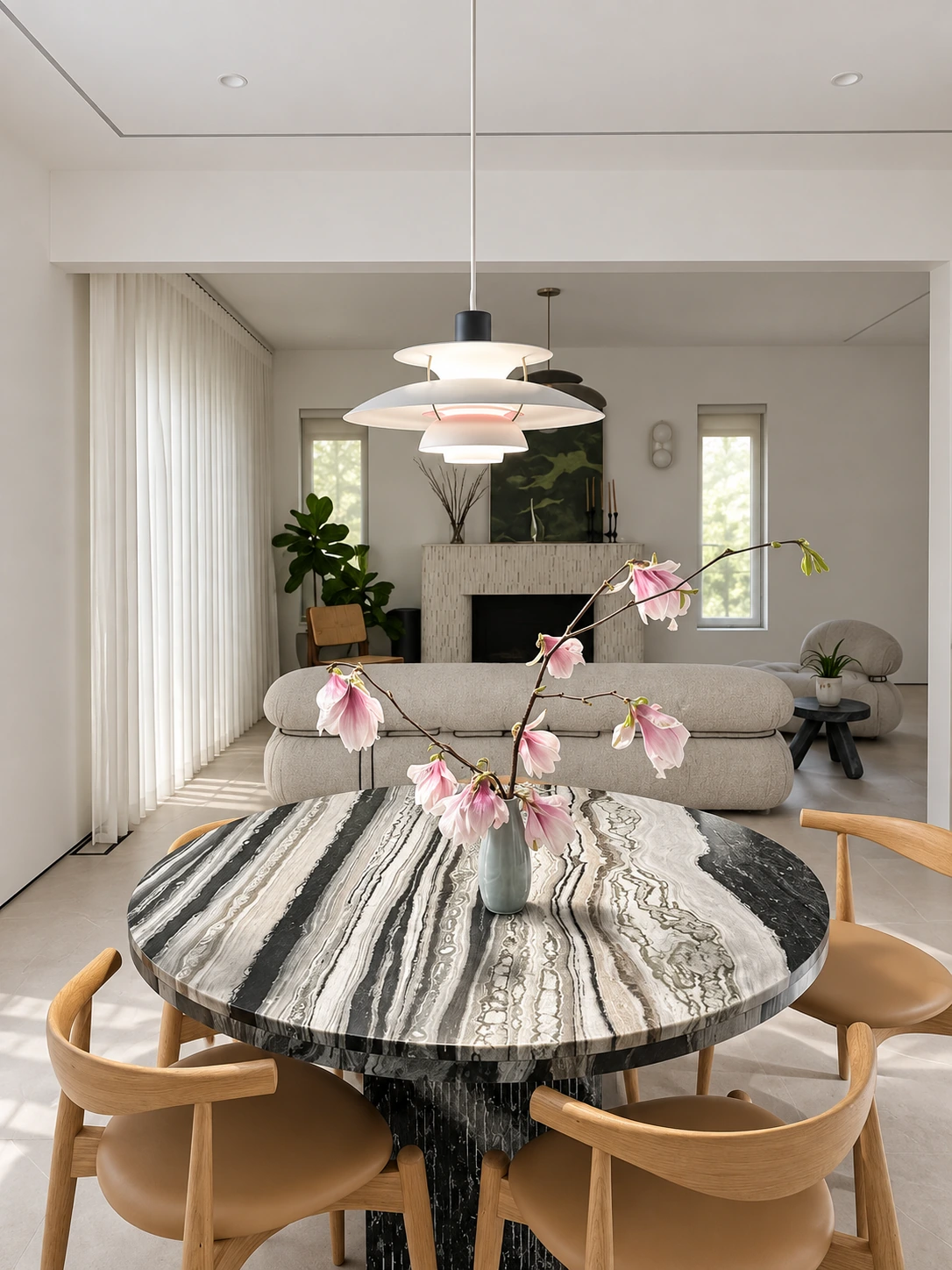 Dining table in afternoon light