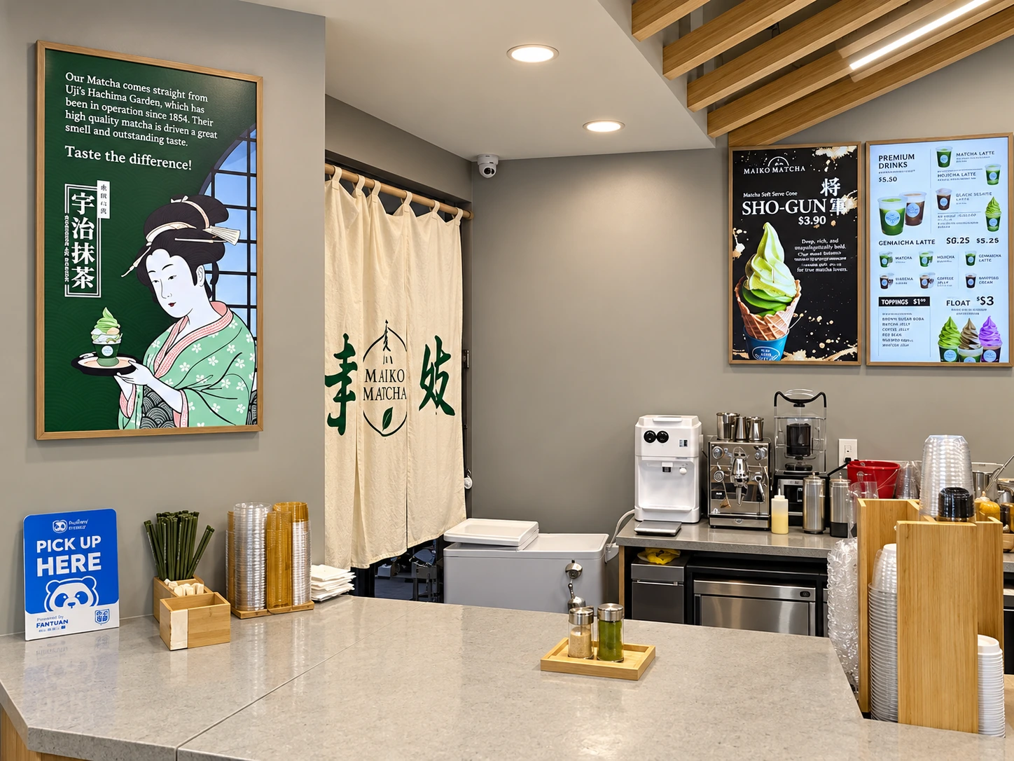 Matcha preparation area