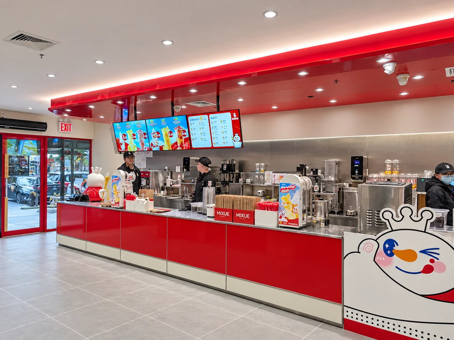 Refined view of the Mixue service counter